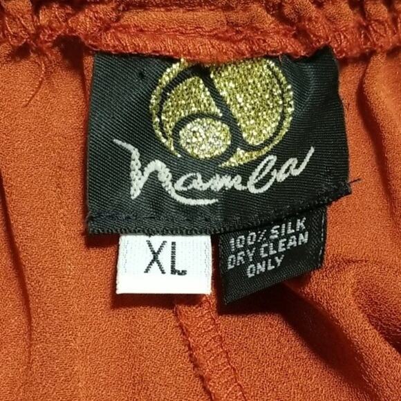 Anne Namba Rust Colored Silk Pants - Picture 8 of 8